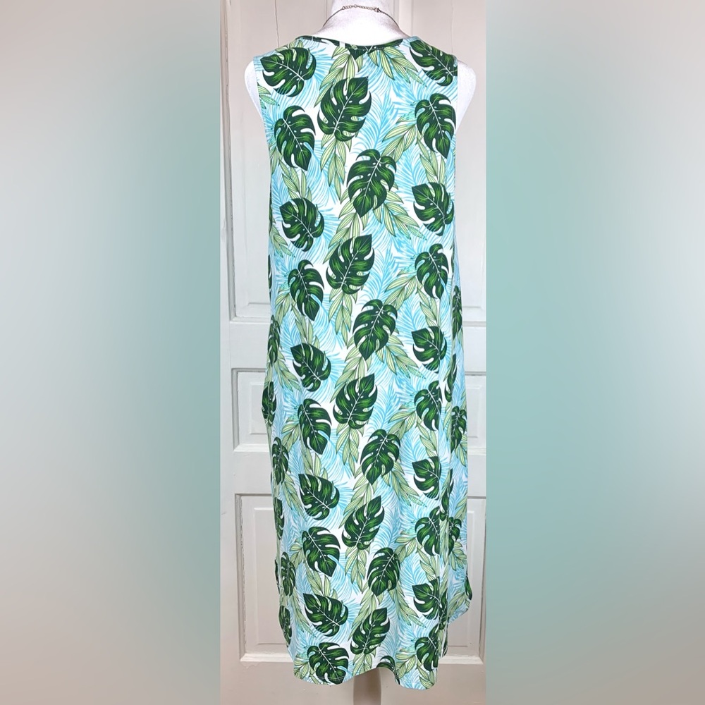 Tommy Bahama Sleepwear Flora Maxi Tank Dress - Tropical Leaf Print - Sundress - Picture 6 of 10